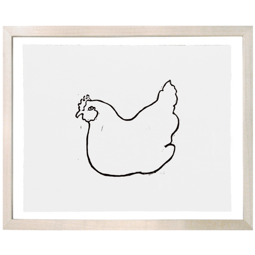 john derian Hen 2 8 x 10" Linocut Print