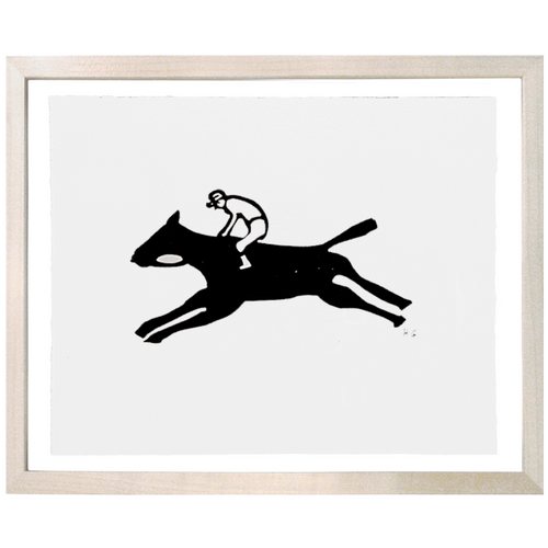 john derian Jockey 8 x 10" Linocut Print