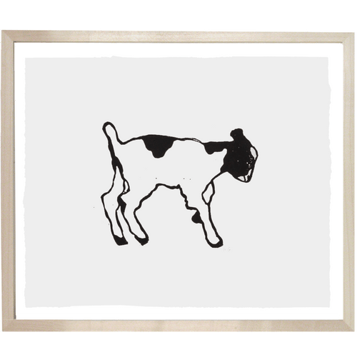 john derian Kid Goat 10 x 12" Linocut Print