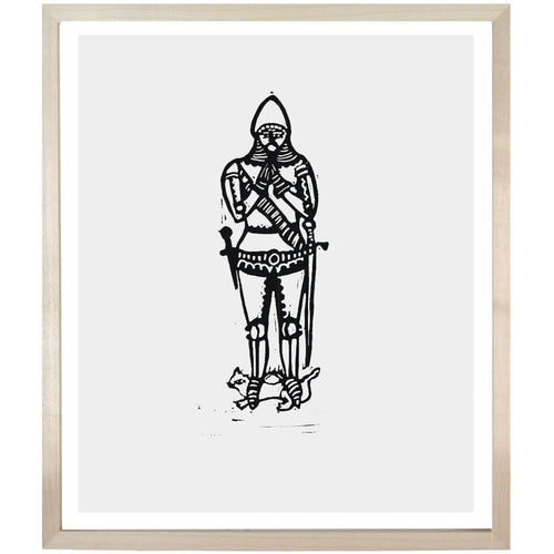 john derian Knight in Armor 10 x 12" Linocut Print