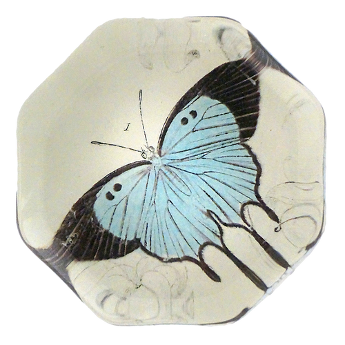 john derian Light Blue Butterfly Octagonal Charm