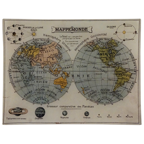john derian Mappemonde 8 x 10.5" Rect. Tray