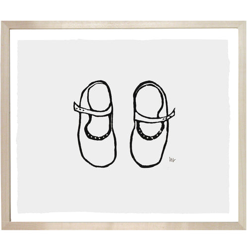 john derian Mary Jane Shoes 10 x 12" Linocut Print