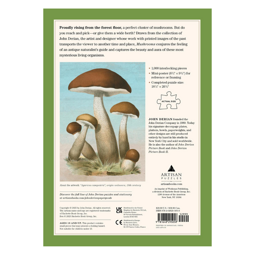 John Derian Mushrooms 750-Piece Puzzle