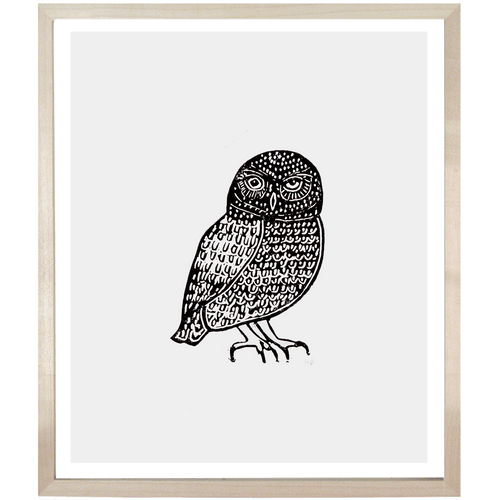 john derian Owl 3 10 x 12" Linocut Print