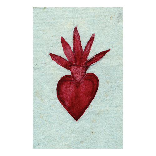 john derian Painted Heart Postcard (Pack of 10)