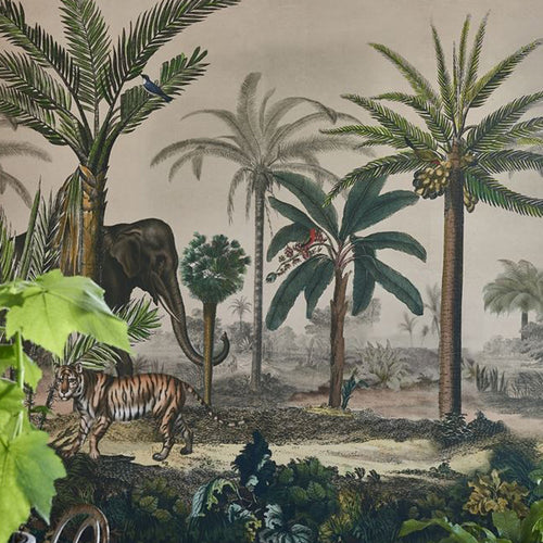 John Derian Palm Trail Scene 1 Sepia Wallpaper