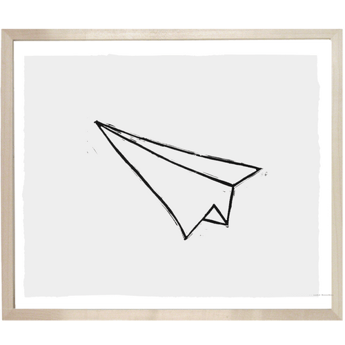 john derian Paper Airplane 1 10 x 12" Linocut Print