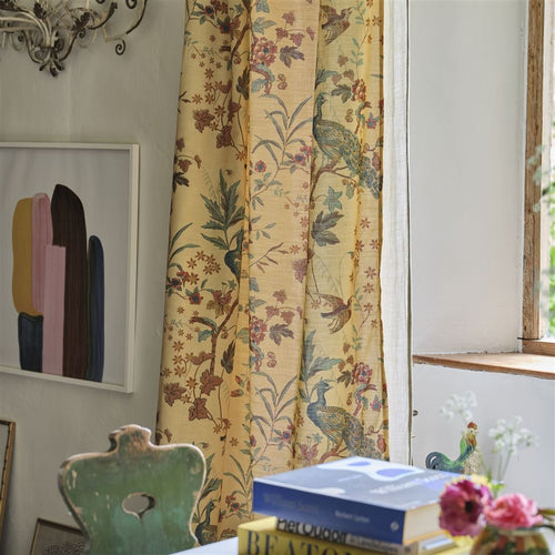 John Derian Peacock Toile Sepia Fabric