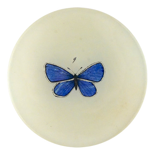 john derian Petit Blue Butterfly 4" Round Plate