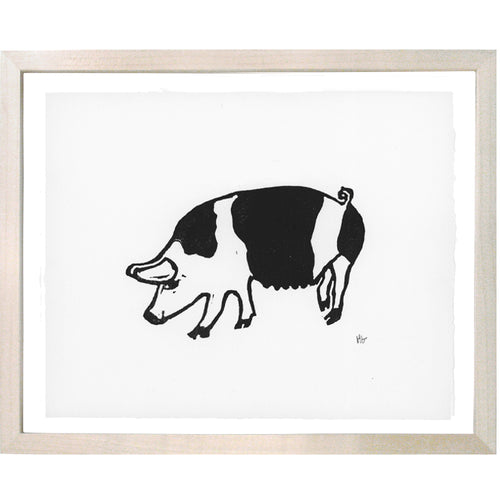 john derian Pig 1 8 x 10" Linocut Print