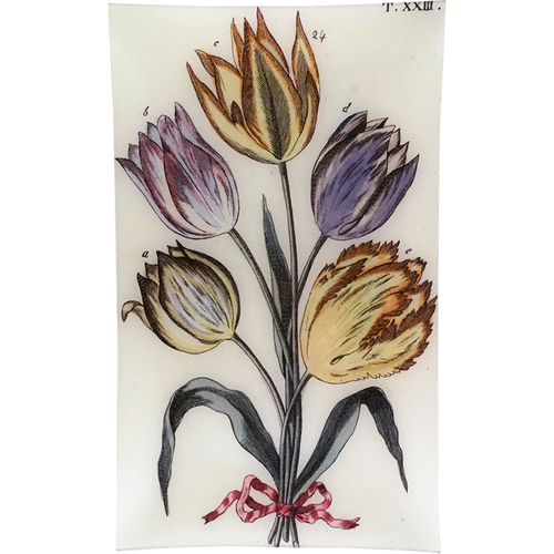 john derian Pink Bow Tulips 12 x 20" Rect. Tray