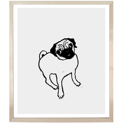 john derian Pug 10 x 12" Linocut Print