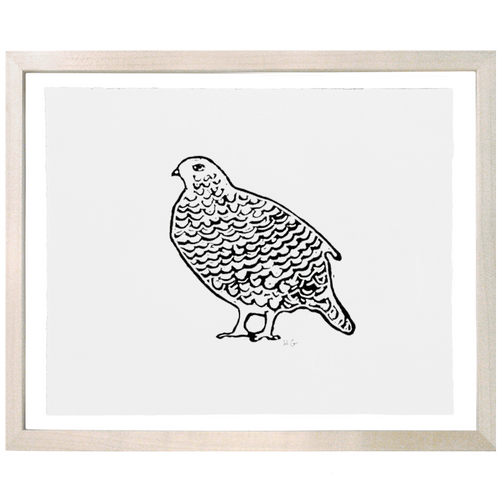 john derian Quail 8 x 10" Linocut Print