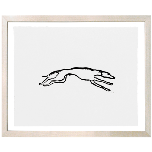 john derian Racing Greyhounds 8 x 10" Linocut Print