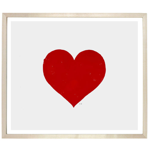 john derian Red Heart 12 x 14" Linocut Print