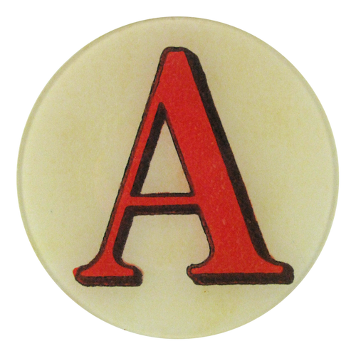 john derian Red Letter A 5.25" Round Plate