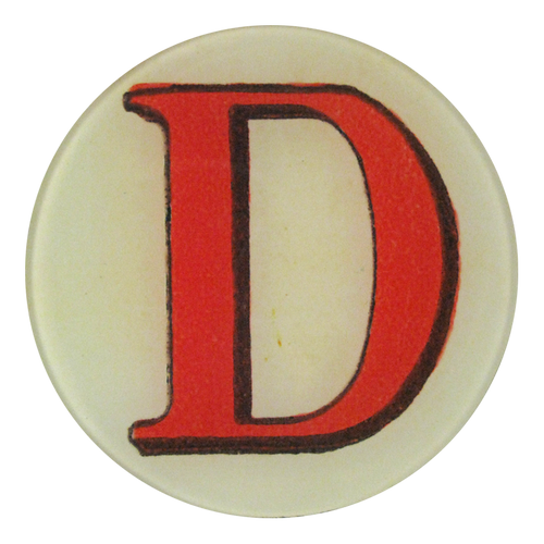 john derian Red Letter D 5.25" Round Plate