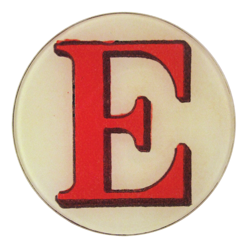 john derian Red Letter E 5.25" Round Plate