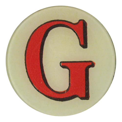 john derian Red Letter G 5.25" Round Plate