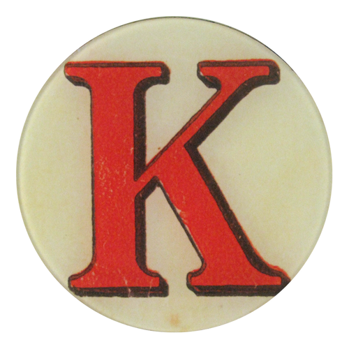 john derian Red Letter K 5.25" Round Plate