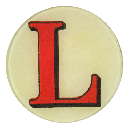 john derian Red Letter L 5.25" Round Plate