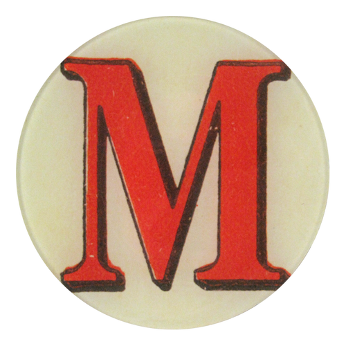 john derian Red Letter M 5.25" Round Plate