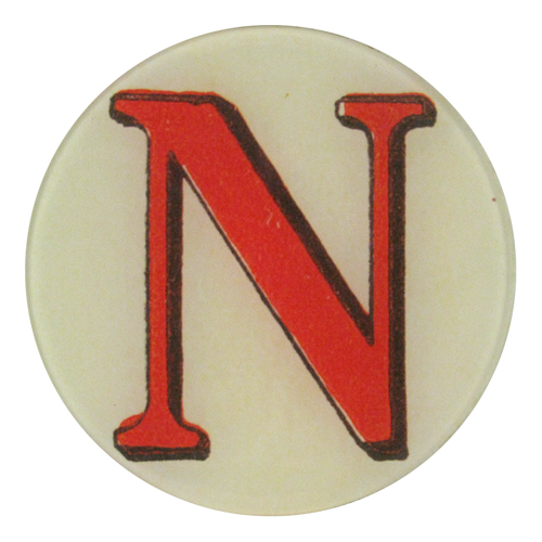 john derian Red Letter N 5.25" Round Plate