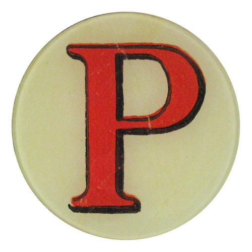 john derian Red Letter P 5.25" Round Plate