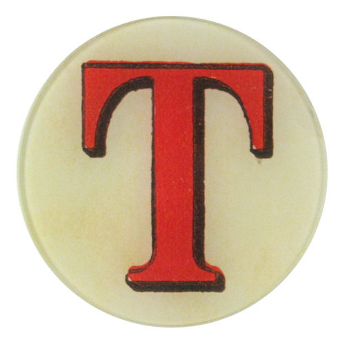 john derian Red Letter T 5.25" Round Plate