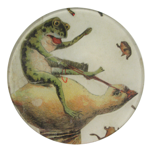john derian Riding Frog 5 1/4" Round Plate
