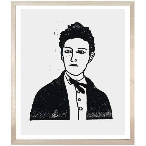 john derian Rimbaud Poet 10 x 12" Linocut Print
