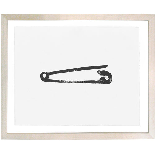 john derian Safety Pin 8 x 10" Linocut Print