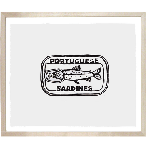 john derian Sardines 10 x 12" Linocut Print