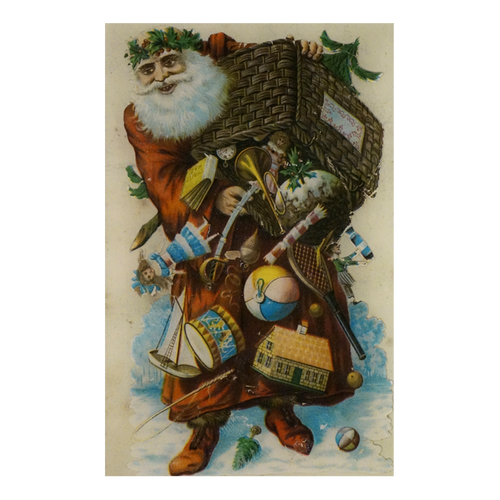 john derian Scrapbook Santa Postcard (Pack of 10)