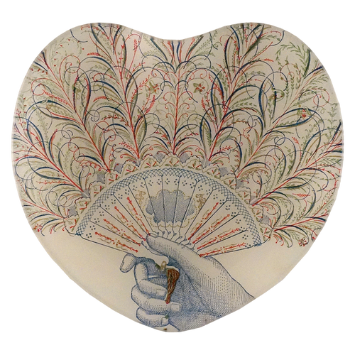 john derian Script Fan 8" Heart Dish