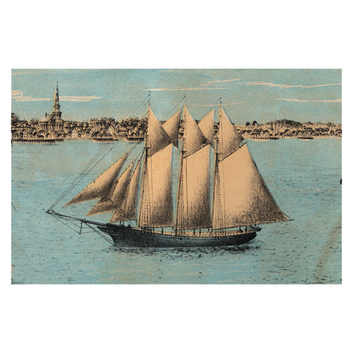 john derian Ship in Bay Postcard (Pack of 10)
