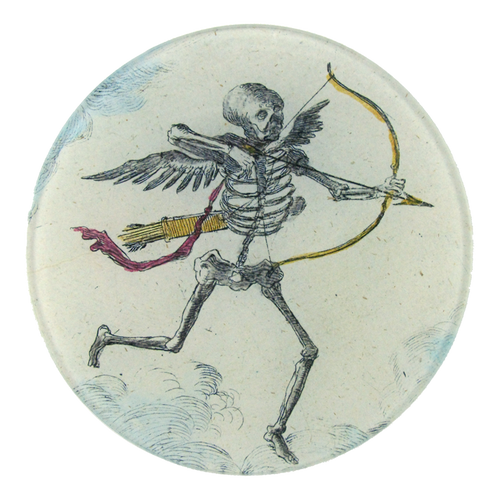 john derian Skeleton with Arrow 5 1/4" Round Plate