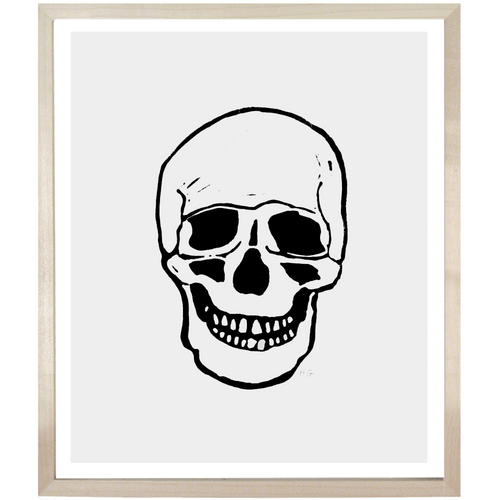 john derian Skull 10 x 12" Linocut Print