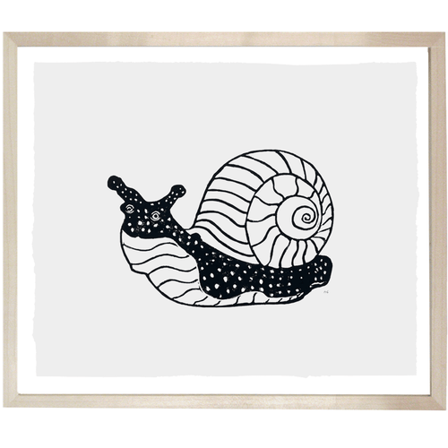 john derian Snail 10 x 12" Linocut Print