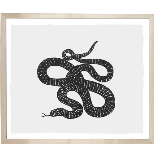 john derian Snake 2 12 x 14" Linocut Print