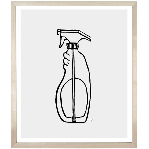 john derian Spray Bottle 10 x 12" Linocut Print