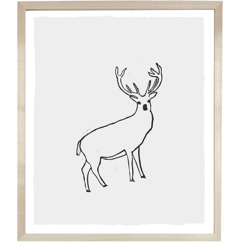 john derian Stag 14 x 16" Linocut Print