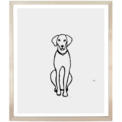john derian Statue Dog 10 x 12" Linocut Print