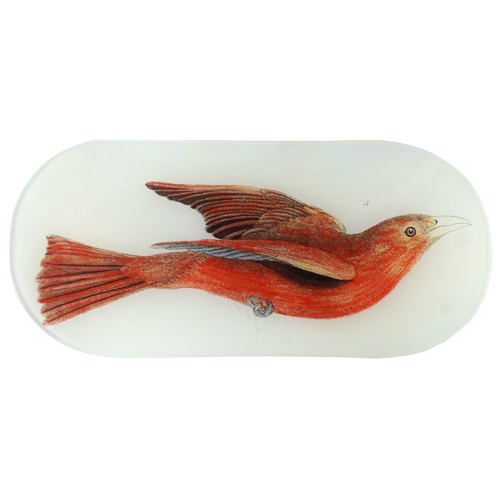 john derian Summer Red Bird 6 x 12" Oblong Tray