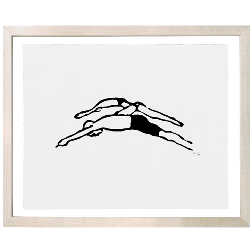 john derian Swimmers 8 x 10" Linocut Print