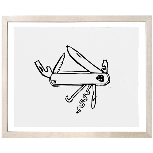 john derian Swiss Army Knife 8 x 10" Linocut Print