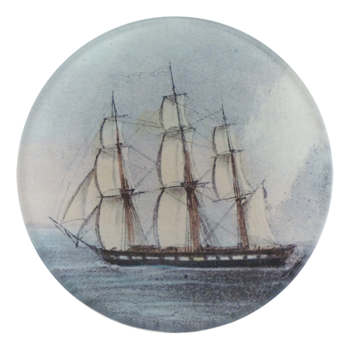 john derian Tall Ship 4" Round Plate