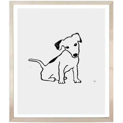 john derian Terrier Puppy 10 x 12" Linocut Print