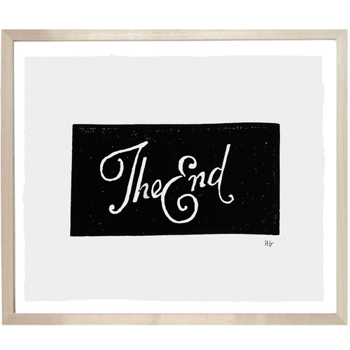 john derian The End 10 x 12" Linocut Print
